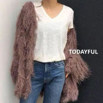 TODAYFUL 샤기 니트 가디건 핑크 투데이풀 가을/겨울