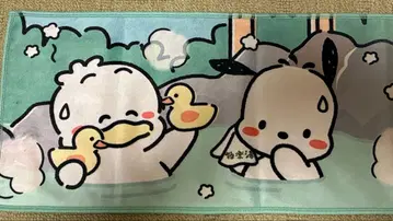 미사용 새상품 산리오 극락탕 머플러 타월 포차코 오리 페클