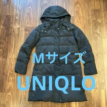 후드 부착 롱 다운 자켓 블랙 유니클로 M 사이즈