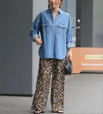 레리움 [25AW 신상] 레오파드 프린트 팬츠 브라운