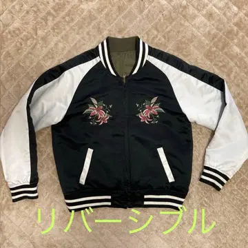 잉그 리버서블 꽃무늬 자수 래글런 자켓