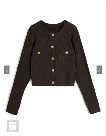 골드 버튼 케이블 니트 가디건 fs30