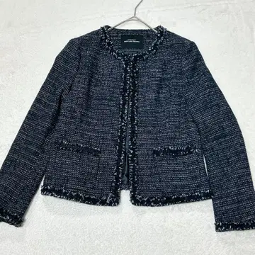 그린 라벨 릴랙싱 노카라 트위드 자켓 네이비 L