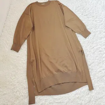 HYKE 롱 니트 원피스 사이드 슬릿 울 혼방 사이즈 1