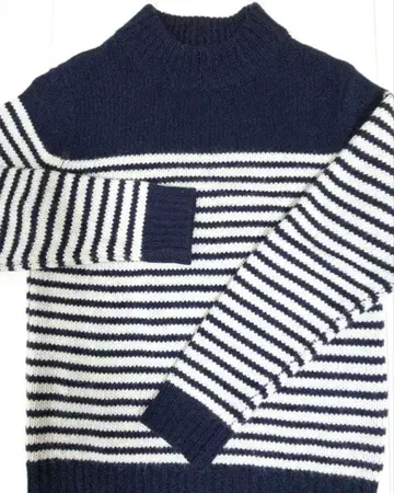 A.P.C. 아페쎄 네이비 보더 남성용 울 니트 스웨터