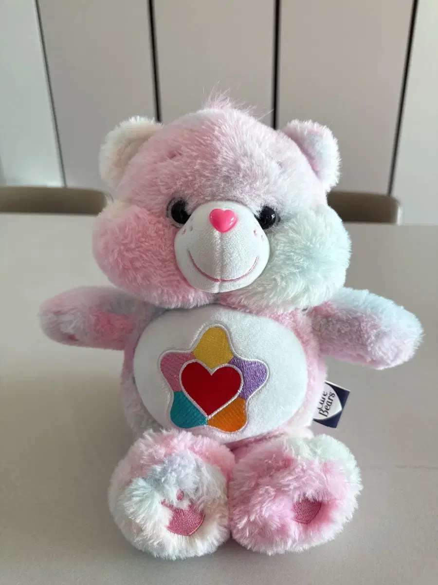 Care Bears doll, cotton candy, pastel-toned teddy bear doll
