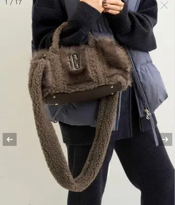 라빠르망굿리프GCA EMB.FAUX FUR PINT TOTE