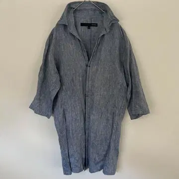 새상품급 슈리셀 셔츠 코트 린넨 자켓 롱 기장 오부 소매 일본제