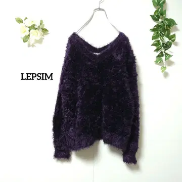 렙심 푸들 니트 스웨터 L 퍼플