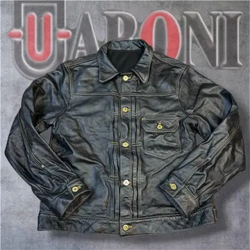 [ 레어 컨디션 최상 ] UABONI 천연 가죽 가죽 자켓 라이더 자켓