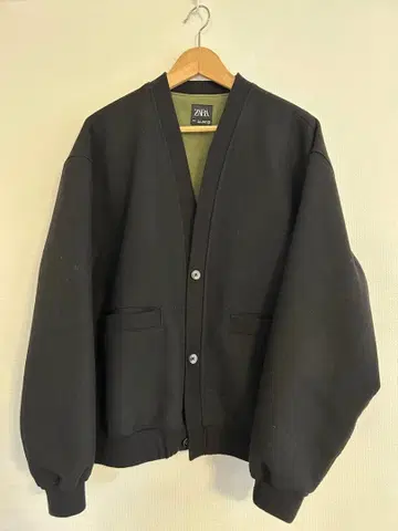 ZARA 융모 울 가디건 블루종