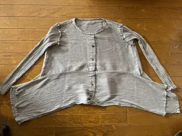 ISSAY Miyake me 그레이 버튼 셔츠 프릴