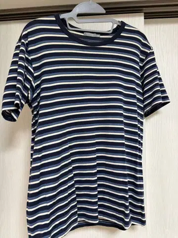 SUNSPEL 남성용 네이비와 화이트 스트라이프 T셔츠