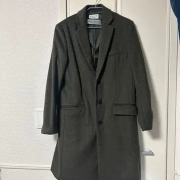 다크 그레이 체스터 코트 울 혼방