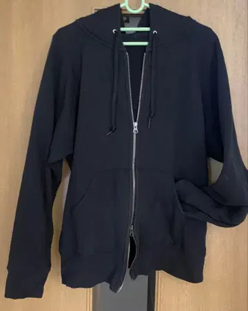 블랙 풀 집업 후드티 M