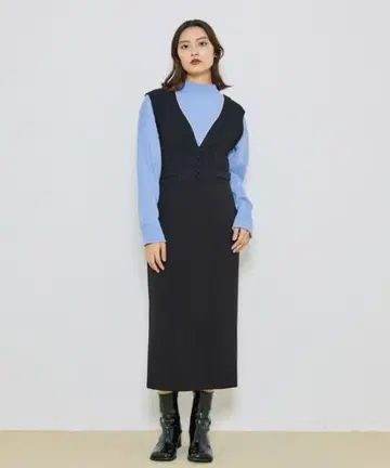 유나이티드 도쿄 링크스 트위드 점프슈트 살로펫 스커트