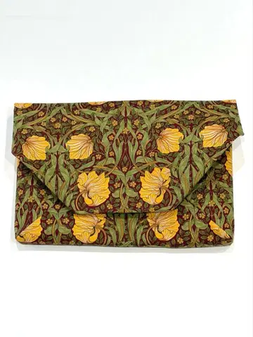 핸드메이드 스키야부쿠로 윌리엄 모리스 핑 패널 빨간색 레드 파우치 백