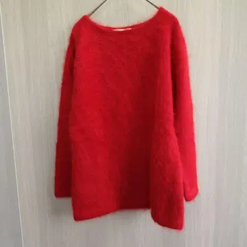 MissX 상의 니트 스웨터 퍼 니트 모 소재 레드 L 사이즈