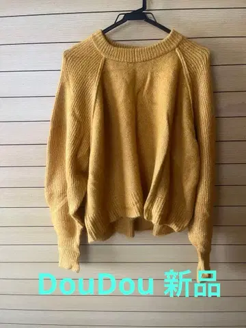 DouDou 오버 사이즈 니트 머스타드