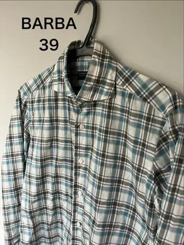 BARBA 체크 무늬 셔츠 39