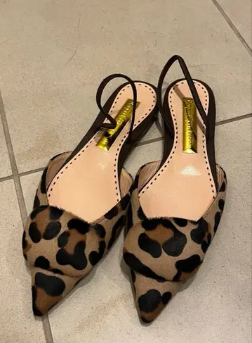 루퍼트 썬더슨 레오파드 무늬 플랫 로우힐 신발 37