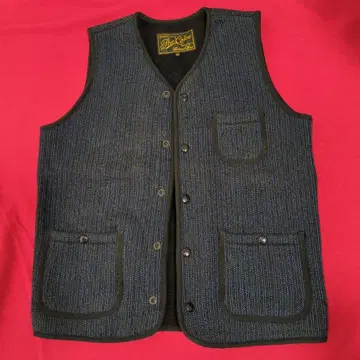 짜임이 멋진 안감은 보아 원단 Calee 울 혼방 베스트 M