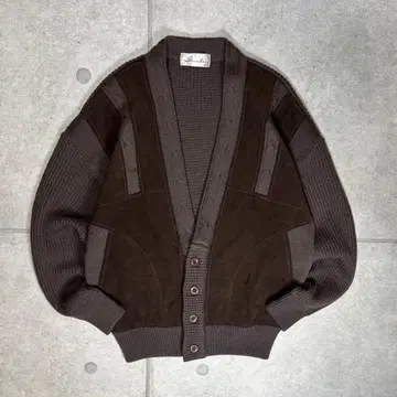 니트 가디건 울 스웨이드 도킹 스티치 케이블 짜임 두께감