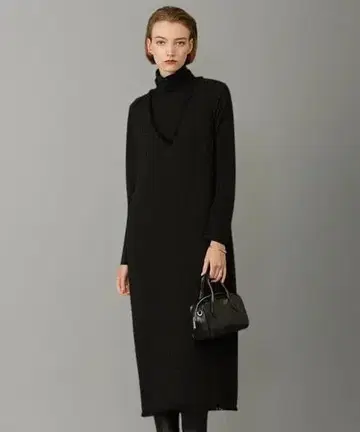 icb 트위드 롱 원피스 블랙