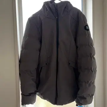 그레이 후드 부착 다운 자켓 L 사이즈