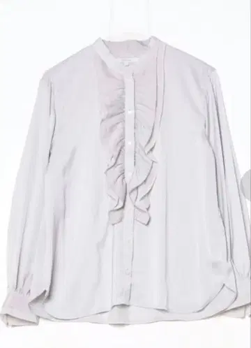 언타이틀 UNTITLED 프릴 장식 라이트 그레이 긴팔 셔츠 02