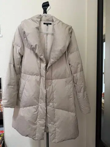 LAUTREAMONT 후드 부착 다운 자켓 38 베이지