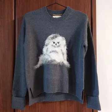 MUVEIL 고양이 고양이 인터샤 니트 그레이 38