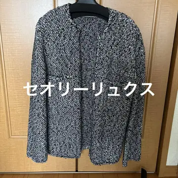 노카라 트위드 자켓 블랙 화이트