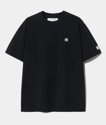 오버 사이즈 블랙 T셔츠 로고 자수