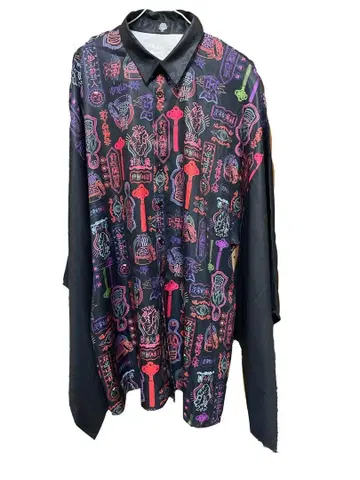 [ DXMOUVE ] 장기 간판 패턴 기모노 소매 셔츠