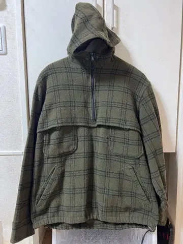 80s llbean 하프 집 울 자켓 엘엘빈 검 필기체