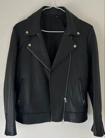 천연 가죽 라이더 자켓