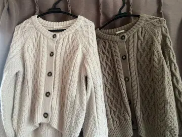 GU 케이블 코쿤 가디건 커플룩 겨울 의류 니트 스웨터