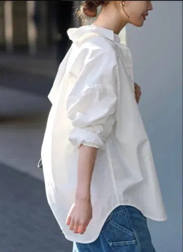 Framework 코튼 레귤러 카라 셔츠 화이트