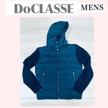 DoCLASSE 네이비 후드 부착 다운 자켓