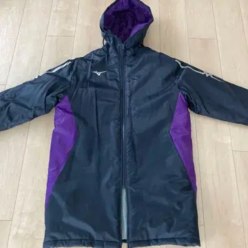 Mizuno 후드 부착 롱 자켓 네이비/퍼플