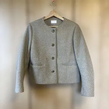 노카라 자켓 로렌 하이 그레이 베이지