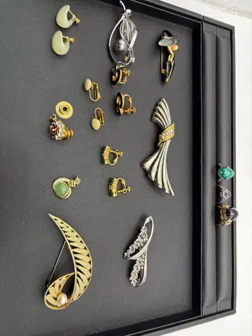 여성용 액세서리 모음 세트 귀찌 브로치 반지 반지