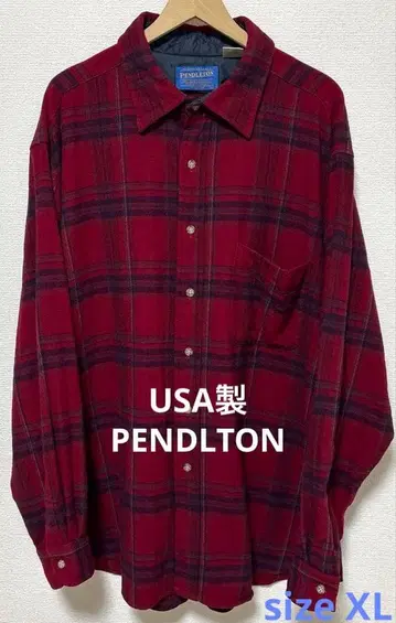 PENDLTON 울 셔츠 레드 체크 USA제 새상품급