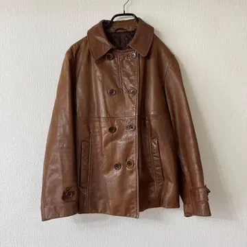 브라운 가죽 자켓