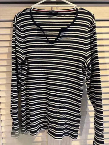 TOMMY HILFIGER 스트라이프 V넥 XL
