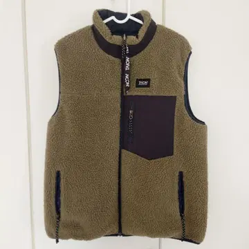 TAION 리버서블 플리스 다운 베스트 다크 베이지 x 네이비