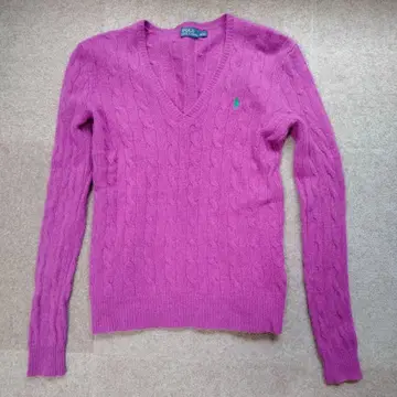 랄프 로렌 스웨터 s 핑크 캐시미어 혼방 울