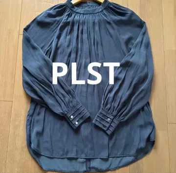 PLST 라이트 새틴 개더 블라우스 S