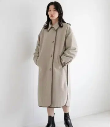 로리즈팜 울 라이크 칼라 코트